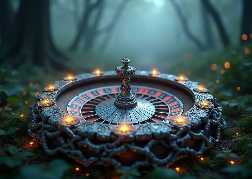 European roulette wheel with elven mandala design